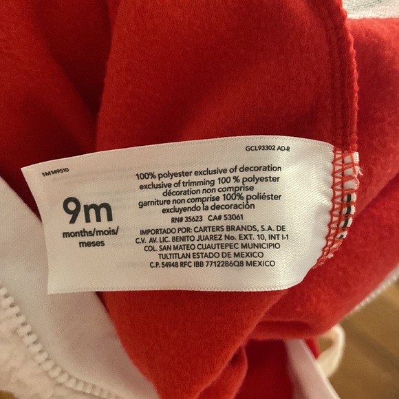 COPY - Carter’s Santa costume for baby 9M red - Picture 6 of 8